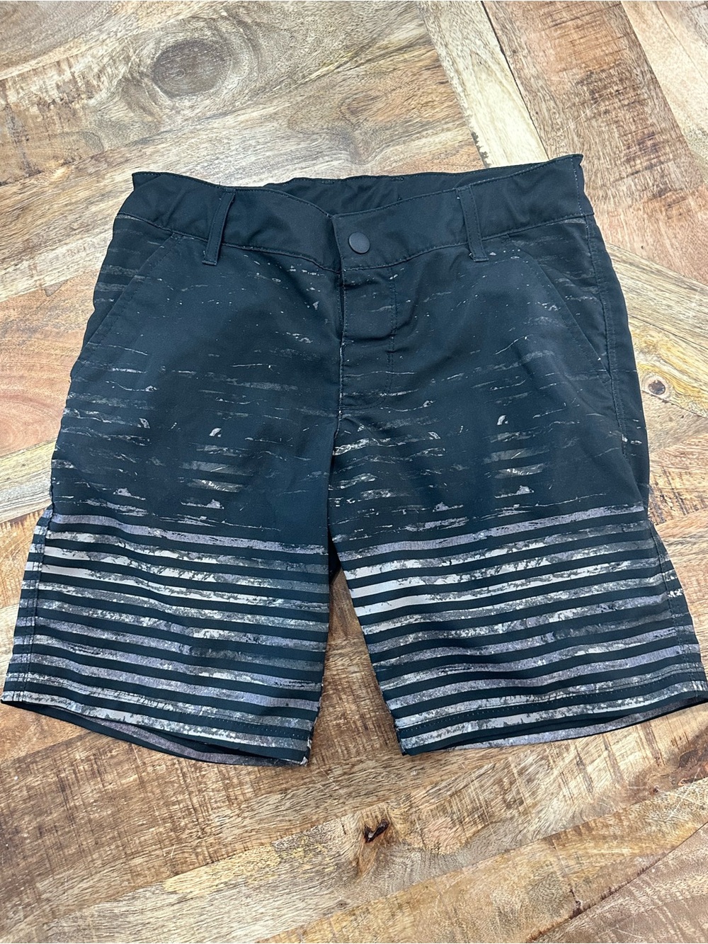art class Black Swim Trunks with Gray Stripe Hem